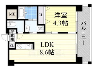 アニマーレ長堀【3階】の間取り
