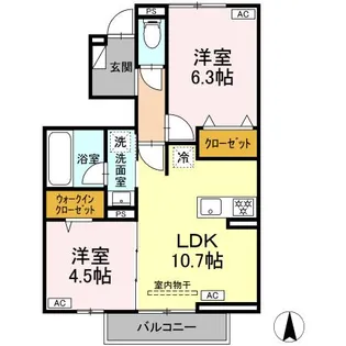 ベルウッドコート B棟【1階】の間取り