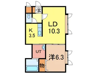 ニューエスパニア10(7-2)【1階】の間取り