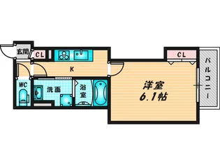 クリエオーレ小若江【2階】の間取り