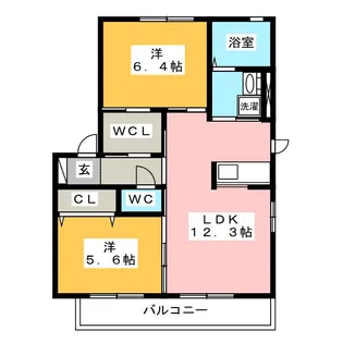 ボヌールK【1階】の間取り