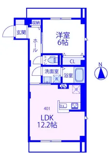 ベアレステ川崎【4階】の間取り