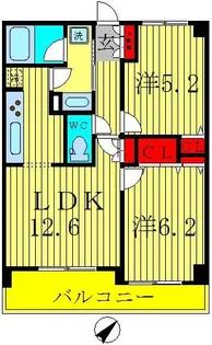 ウッドライク三郷【1階】の間取り