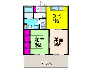 メイプルハイツA【1階】の間取り