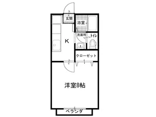 乙丸ハイツ2号地【2階】の間取り