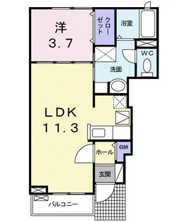 カサベルテ【1階】の間取り