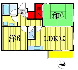 サンウイング稲荷町【1階】の間取り