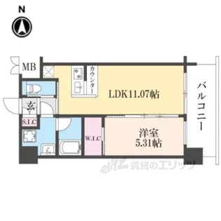 プレジオ八戸ノ里【2階】の間取り