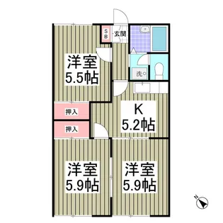 グランハイム稲葉A【1階】の間取り