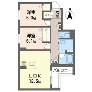 シャーメゾン蟻ケ崎【3階】の間取り
