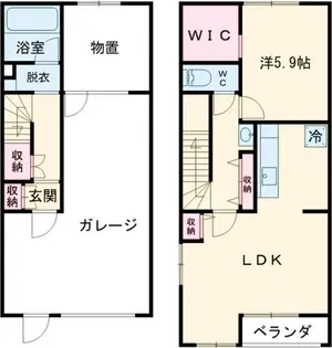 (仮)福崎ガレージハウスの間取り