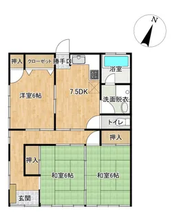 中山アパート【1階】の間取り