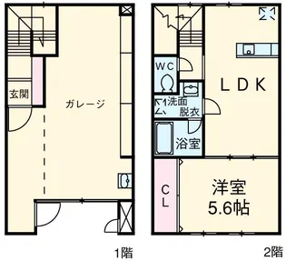 ガレージハウス ラ・カージェ N【2階】の間取り