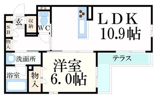 シャーメゾンブランシュ岡本【1階】の間取り