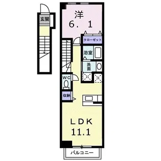 カーサ フィオーレB【2階】の間取り