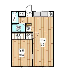 センス河北A棟【2階】の間取り