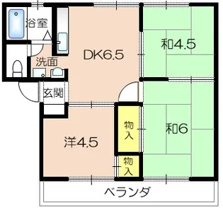 海老沢ハイツ1【2階】の間取り