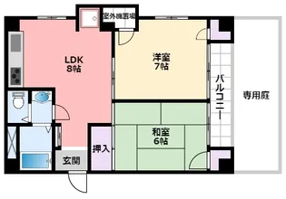 メゾン浜甲子園【1階】の間取り