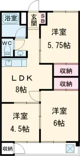 上水ハイツ【2階】の間取り