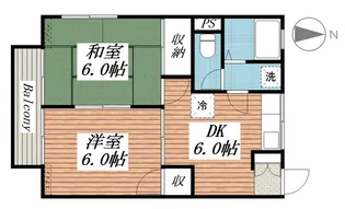 アクツハイツ2【2階】の間取り