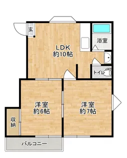 2LDKの間取り画像