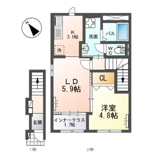 un poireau(アン ポワロー)【2階】の間取り