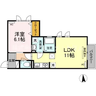 リアレーヴ松島【1階】の間取り