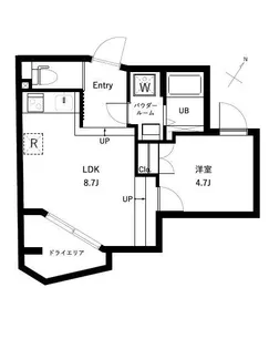 オーキッドレジデンス代々木 WEST【1階】の間取り
