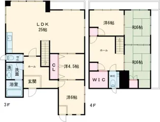 シャトレ小川【3階】の間取り