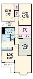 ガーデンシティ住吉【3階】の間取り