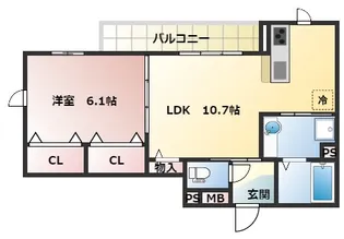 LES ENS FAMIIAUX H【3階】の間取り
