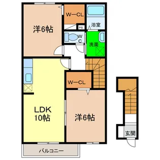 レモングラスA・B【2階】の間取り