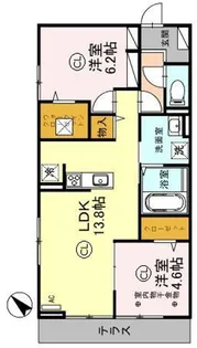 ベルクレスト【1階】の間取り