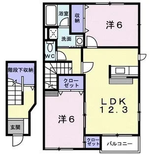 メモリーヒルズ壱番館【2階】の間取り