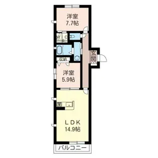 神奈川県海老名市扇町【マンション】の間取り