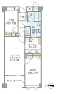 アパートメンツ東山【2階】の間取り