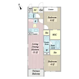 エールドゥヴィ【1階】の間取り