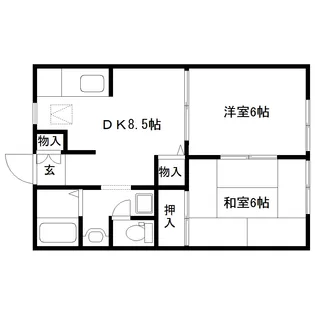 2DKの間取り画像