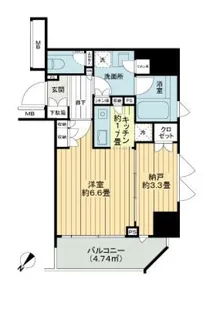 クオリア三田【14階】の間取り