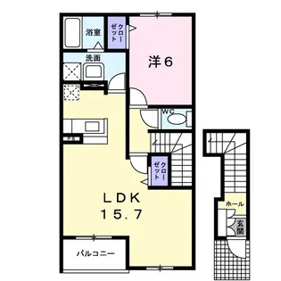 1LDKの間取り画像