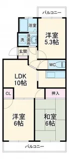 ブルーシャトー【1階】の間取り