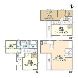 神奈川県横浜市港北区大倉山6【一戸建】の間取り
