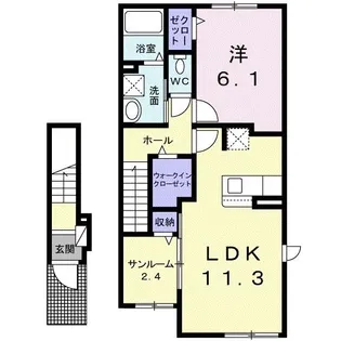 山口県周南市羽島1【アパート】の間取り
