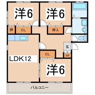 ハイツスプリモB【1階】の間取り