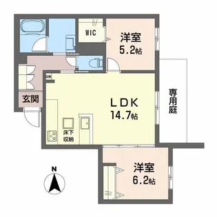 シャーメゾン舞子【1階】の間取り