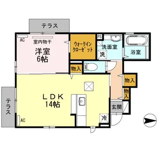 カサフェリス【1階】の間取り