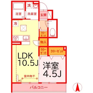 大黒屋ハイツ 一番館【1階】の間取り
