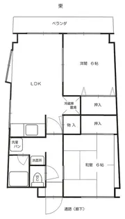 2LDKの間取り画像