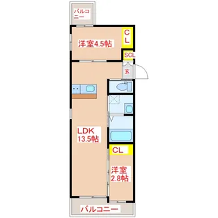 MiRAIal藤崎【2階】の間取り
