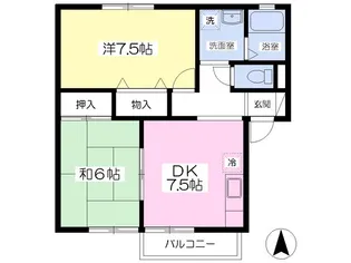ツインコ-トB【2階】の間取り